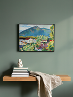Forårslandskab i Tegernsee af August Macke – ekspressionistisk kunsttryk