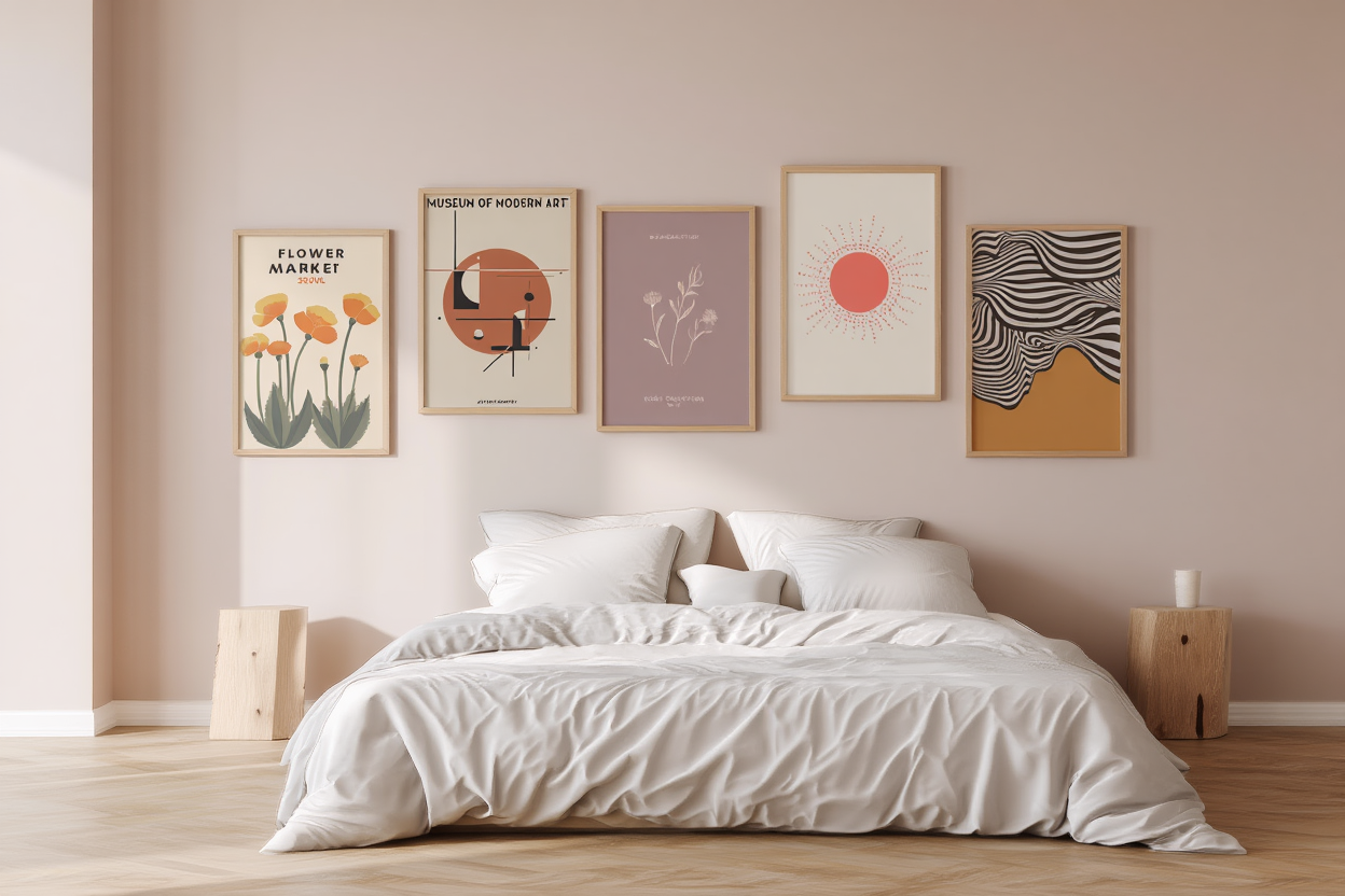 5 Modern Art Prints – Contemporary Gallery Wall Collection for Living Room, Bedroom & Office Decor