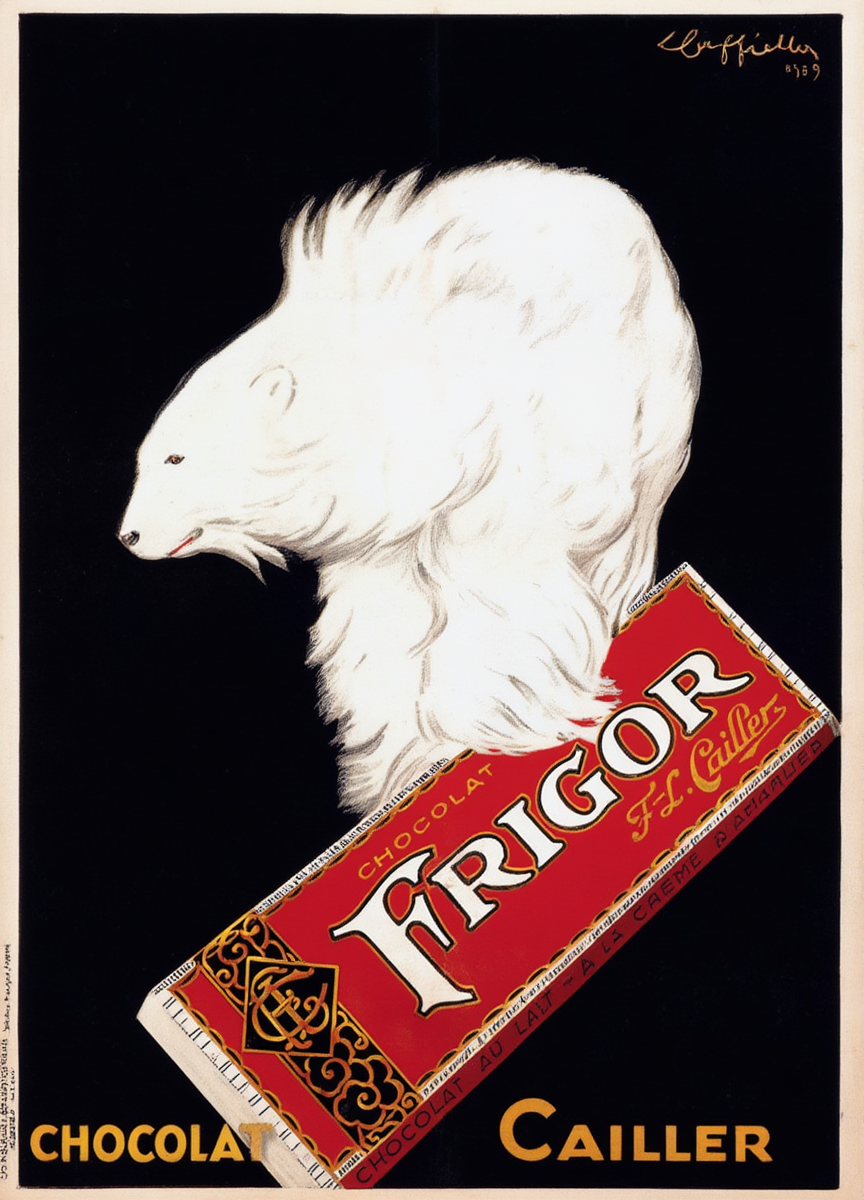 Frigor, Chocolat Cailler by Leonetto Cappiello (1929) – Vintage Chocolate Advertisement