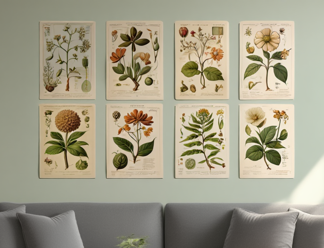Botanical Elegance – Set of 6 Art Prints