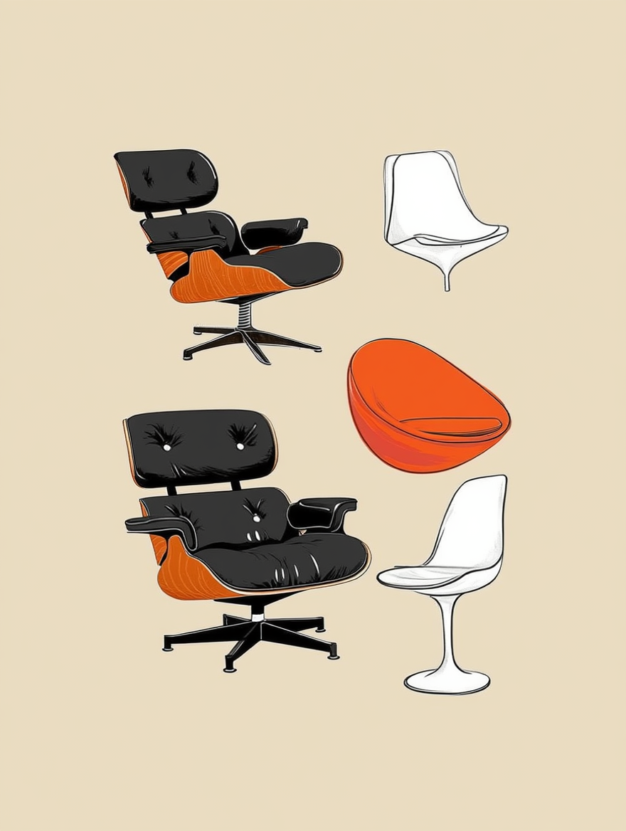 Bauhaus Chairs Art Print – Minimalist Modernist Wall Art