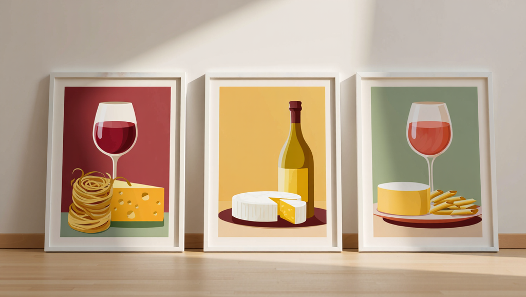 Wine & Cheese Bundle – 3-Piece Art Set