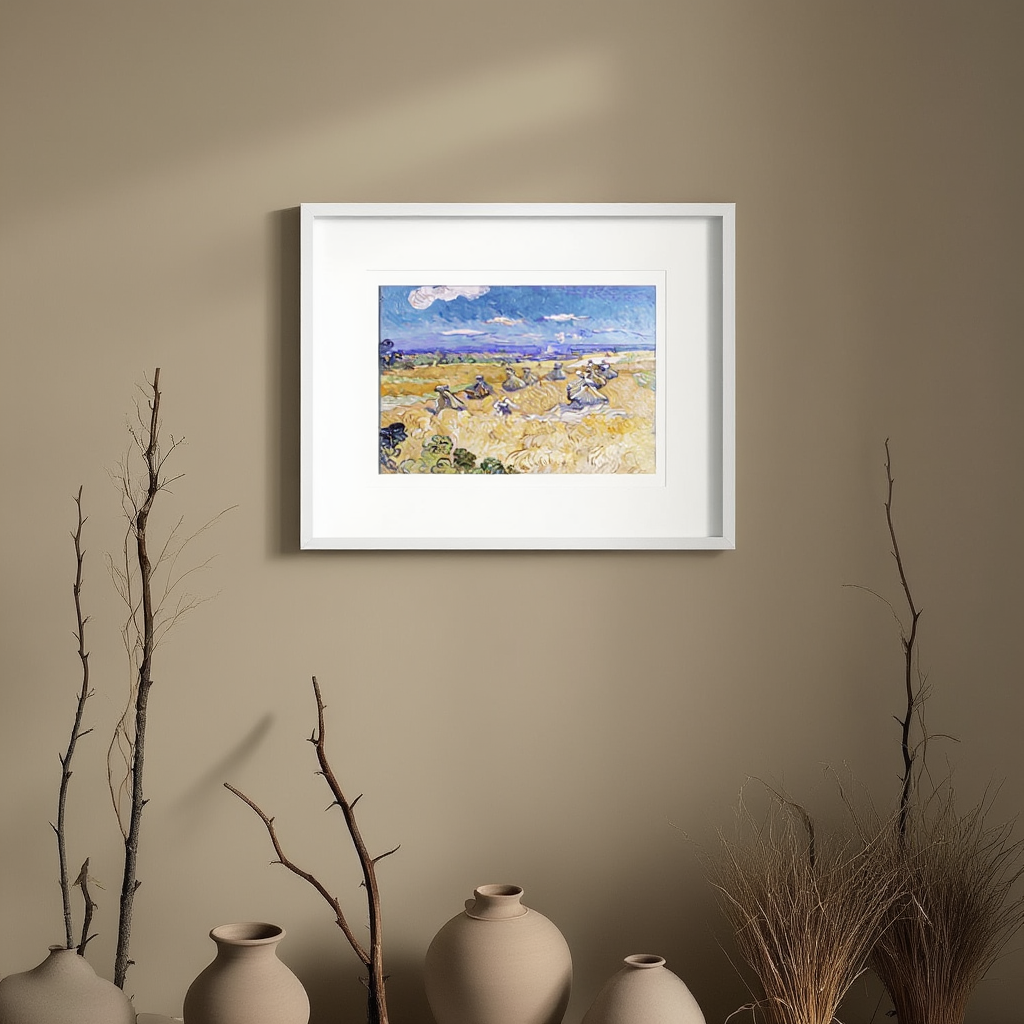 Vincent Van Gogh - Wheat Stacks with Reaper