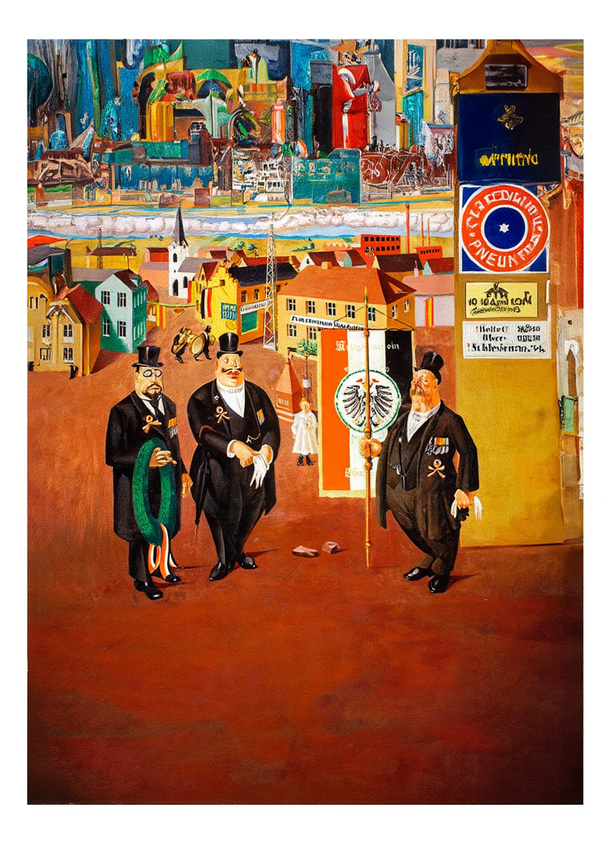 Kriegerverein by Georg Scholtz (1922) – German Expressionist Art Print - Hakyarts