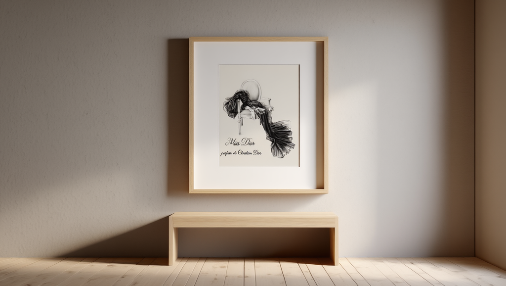 Vintage 'Miss Dior ' Illustration Poster II