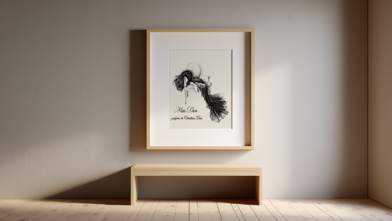 Vintage 'Miss Dior ' Illustration Poster II