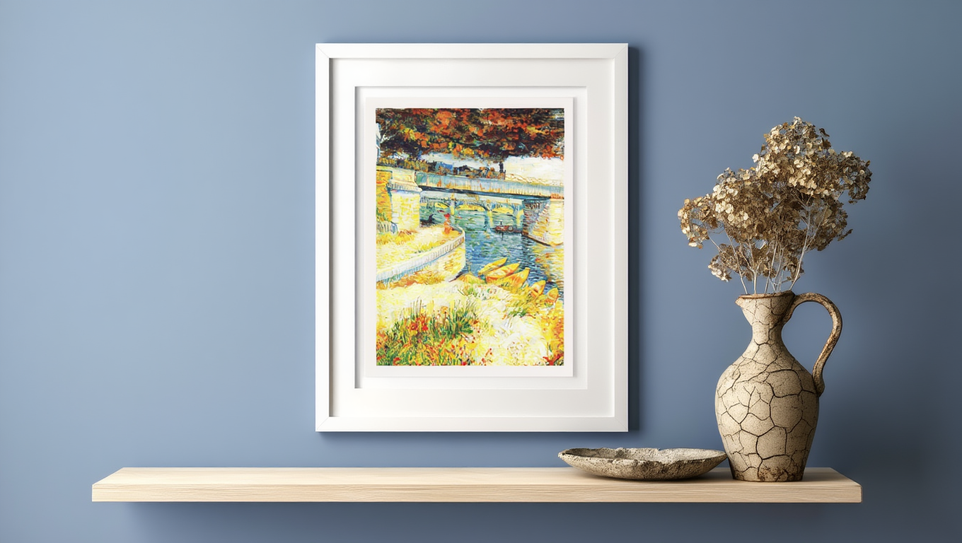 Vincent Van Gogh – Bridges Across the Seine at Asnières | Iconic Post-Impressionist Landscape Art Print