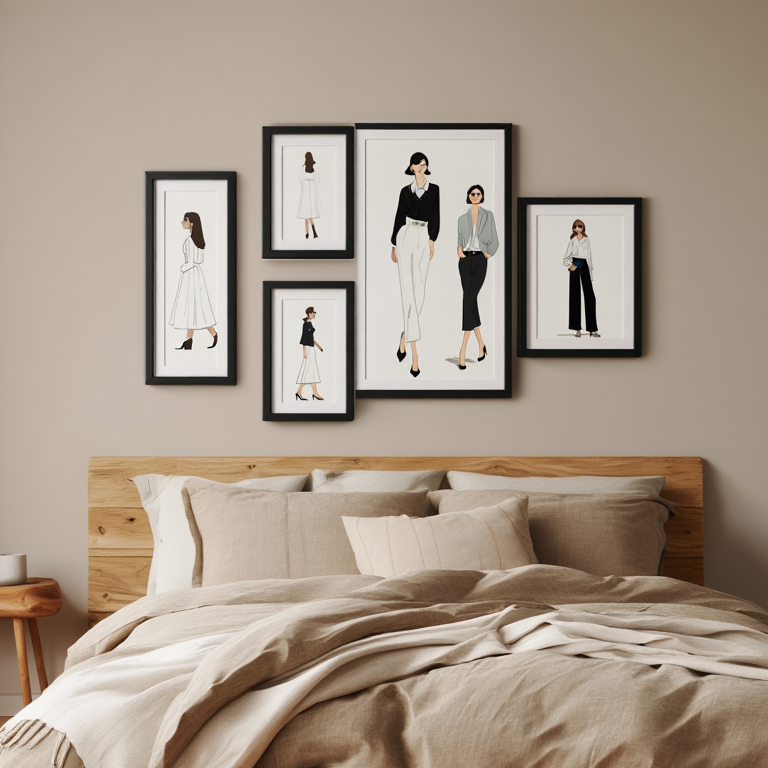 Nordic Woman Art Set – Scandinavian Living Room Set of 5