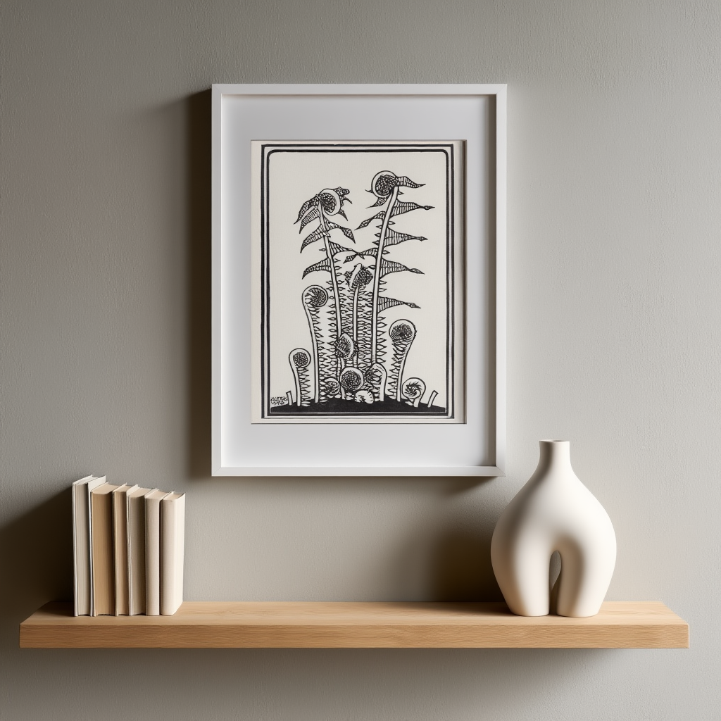 Ferns Poster by Julie de Graag, 1920 – Botanical Art Print