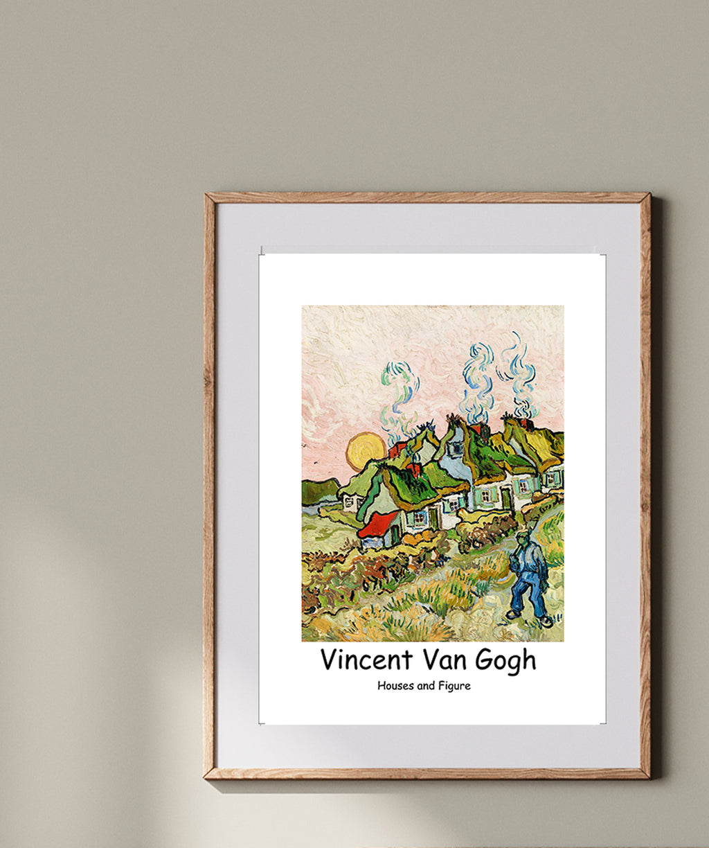 Houses and Figure – Vincent van Gogh Art Print | Early Dutch Period Wall Art