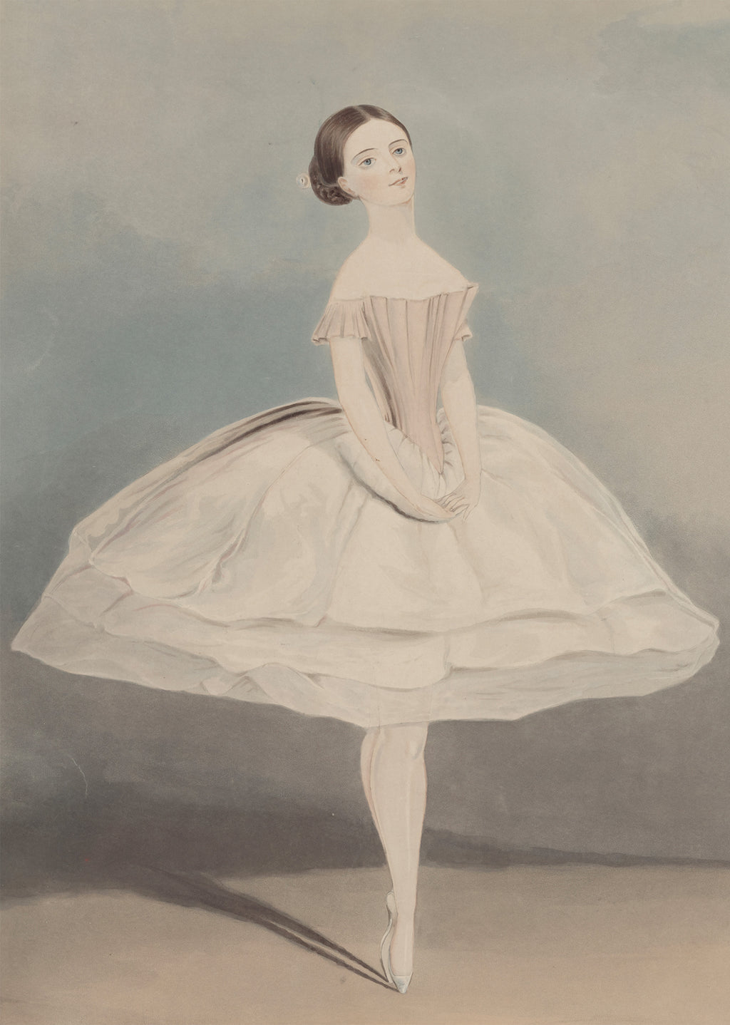 Ballet Pose Minimalist Drawing Art Print – Elegant Contemporary Wall Decor