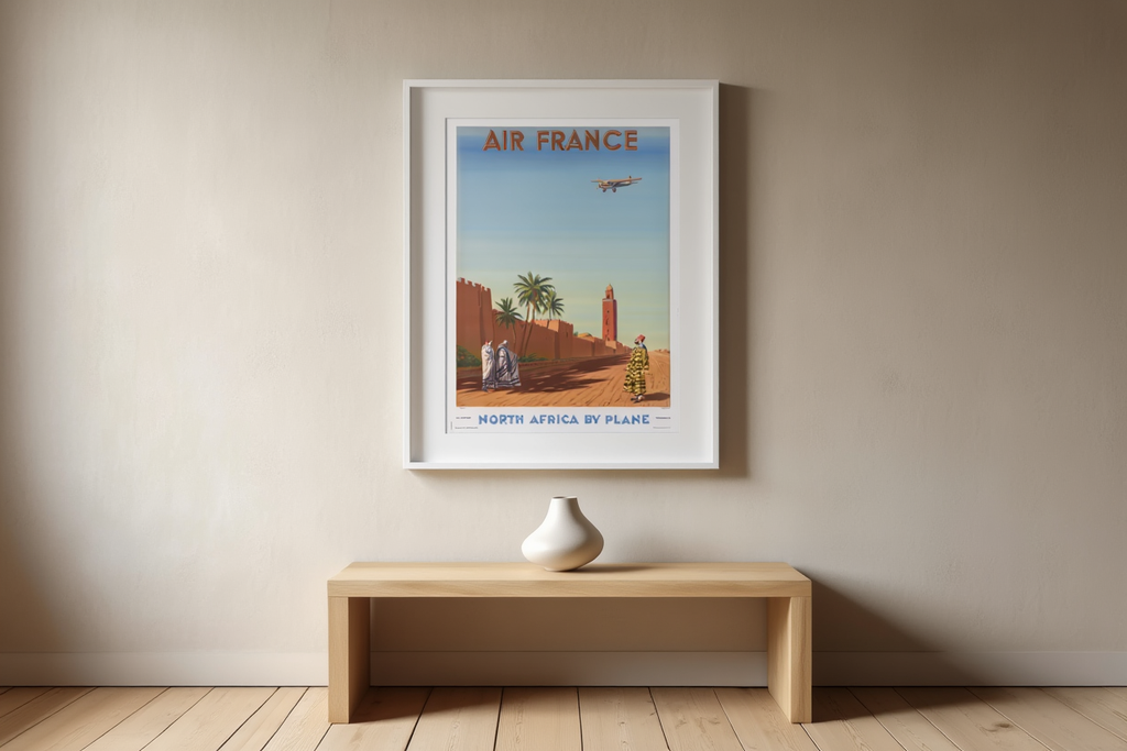 Vintage Air France Travel Poster – North Africa by Plane by Maurice Guiraud-Rivière, 1935
