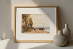Le Remorqueur sur le Loing – Alfred Sisley Poster | Impressionist River Landscape Art Printg - Hakyarts