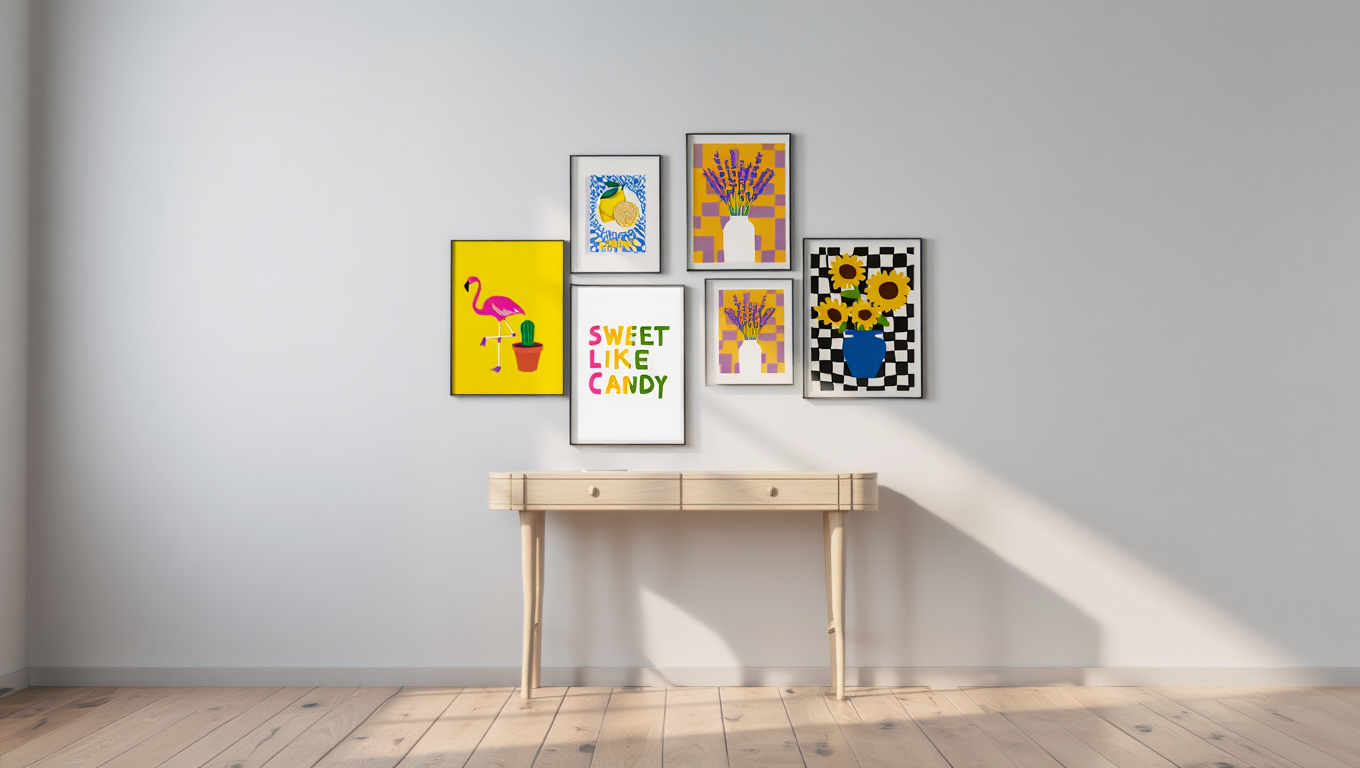 Colourful Electric Yellow – 5 Vibrant Prints for Home Décor