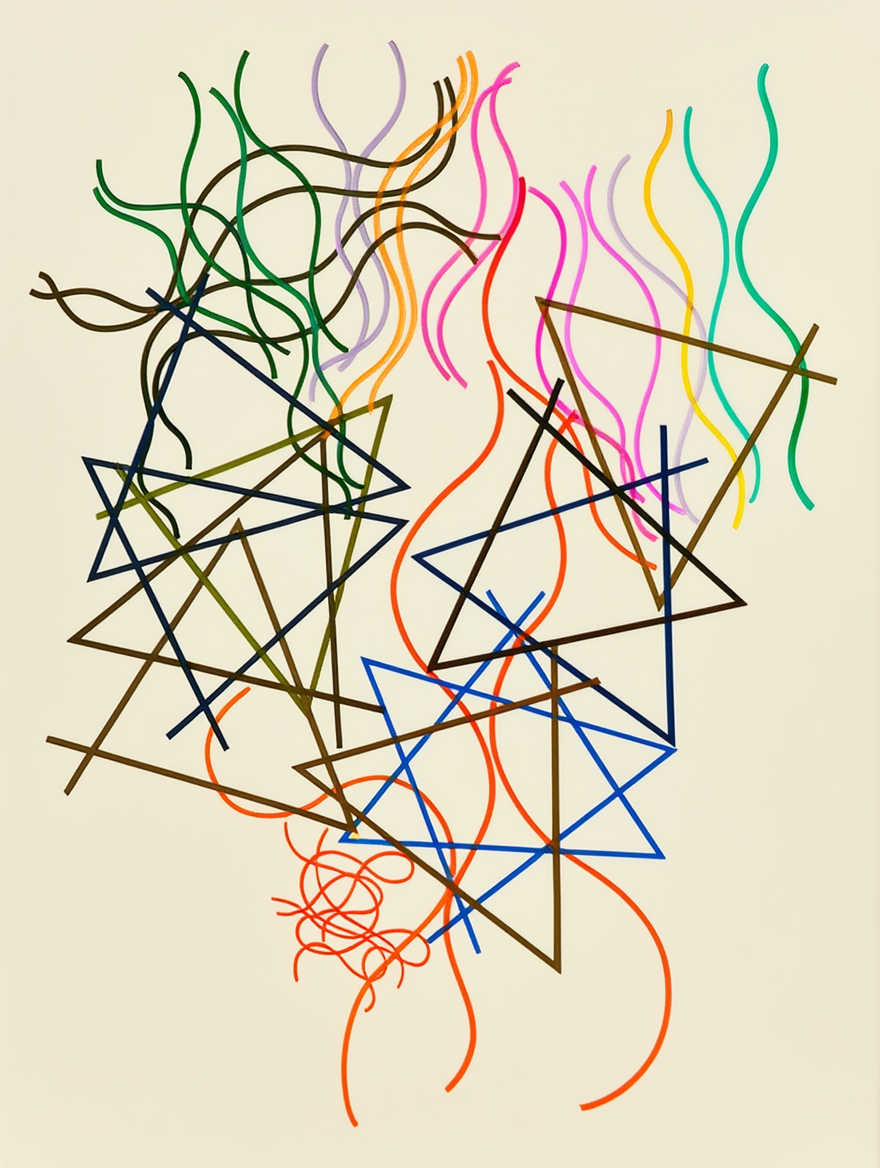 Linien geometrisch und gewellt (2014) by Myriam Thyes – Contemporary Geometric Art Print