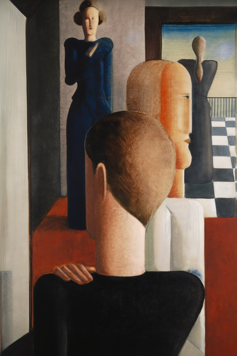 Interior with Five Figures – Oskar Schlemmer Poster | Bauhaus Modernist Art Print