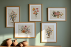Floral Harmony – 5 Fine Art Prints - Hakyarts