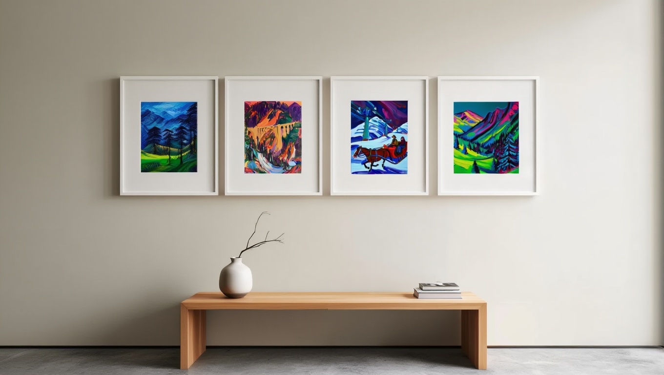 Kirchner Mix and Match 4 Prints — Alpine Expressionist Landscape