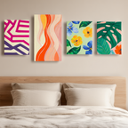 Vibrant Energy – Set of 4 Abstract Art Prints - Hakyarts