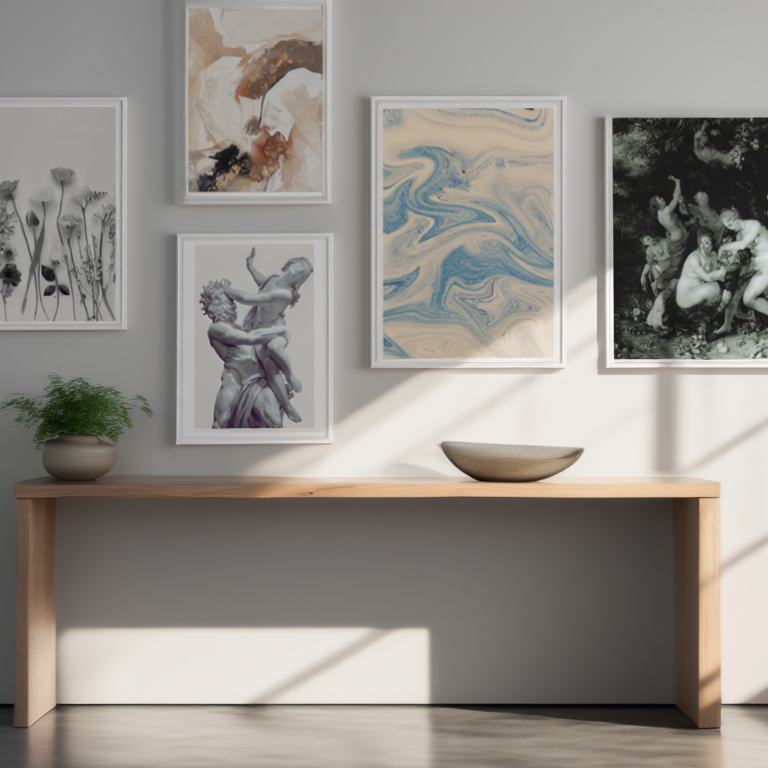 Vintage Floral Lines – 5-Piece Minimalist Wall Art Set