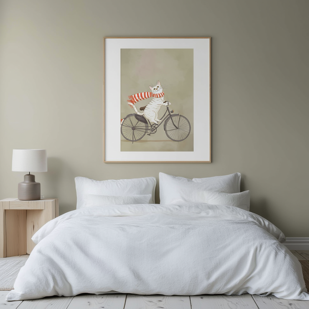 Cycling Cat – Whimsical Feline Ride