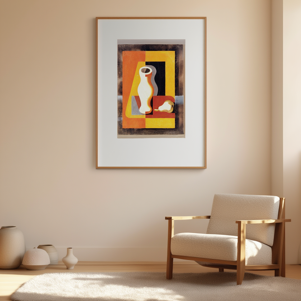 Still Life with Jug and Pear – Heinrich Hoerle (1929) | New Objectivity Art Print