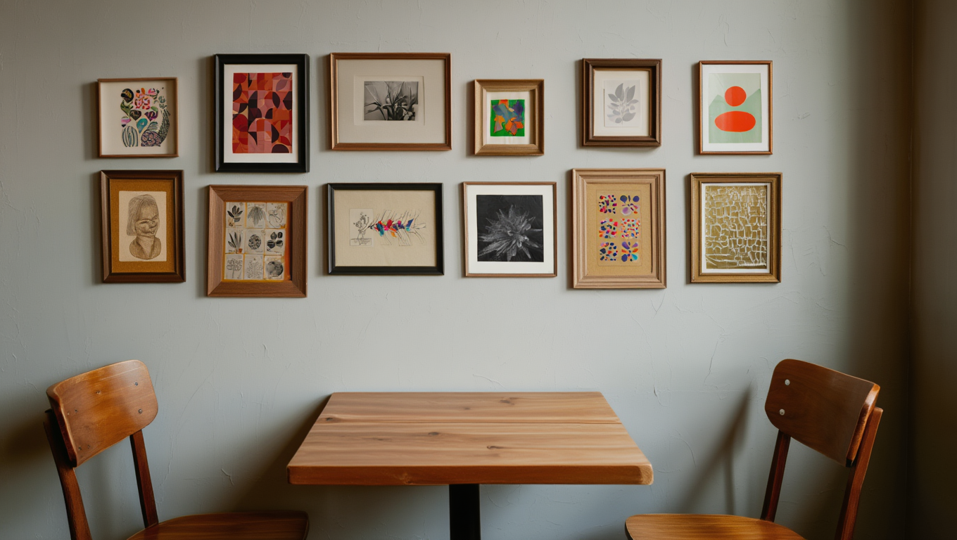 Eclectic Maximalist Gallery Wall – Living Room Set of 10