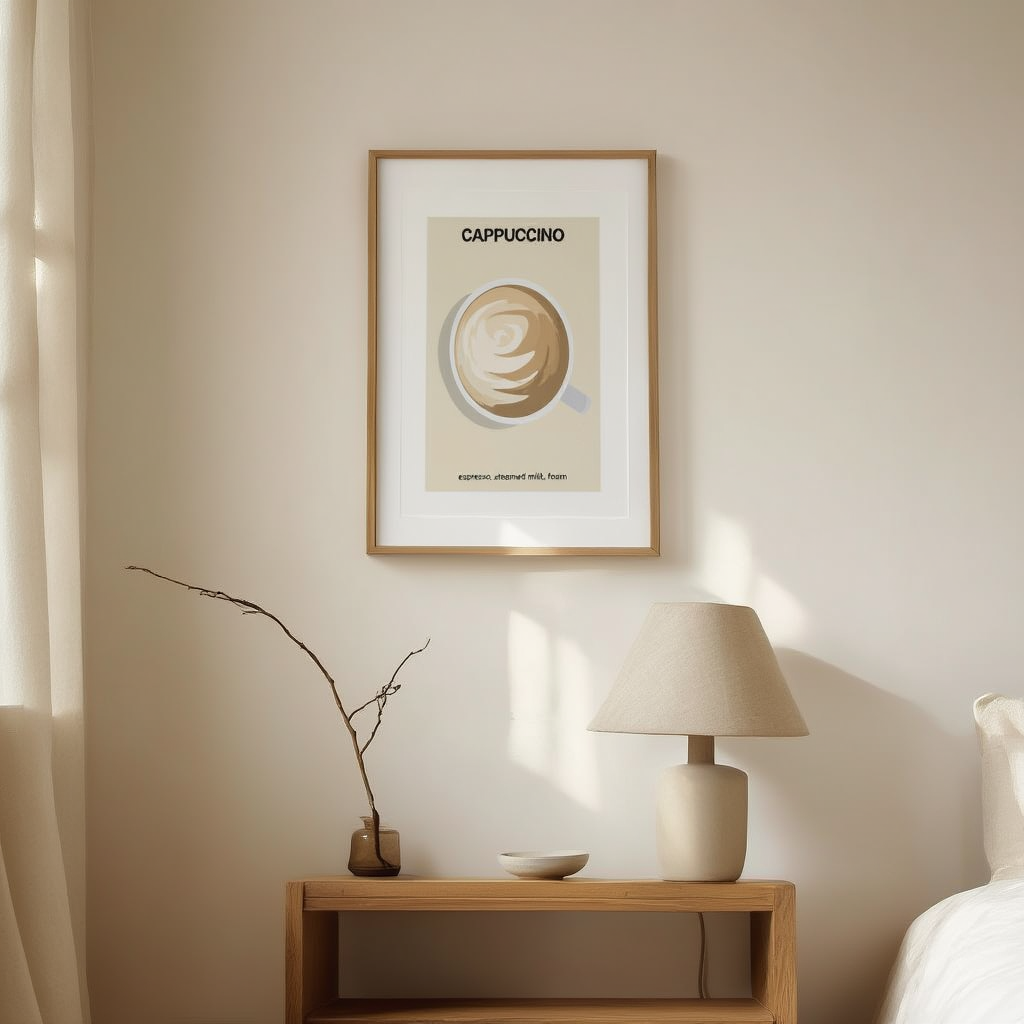 Cappuccino – Artistic Coffee Print for Kitchen or Café Decor