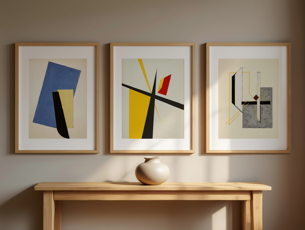 El Lissitzky – 3 Geometric Modernist Prints | Abstract Art Collection