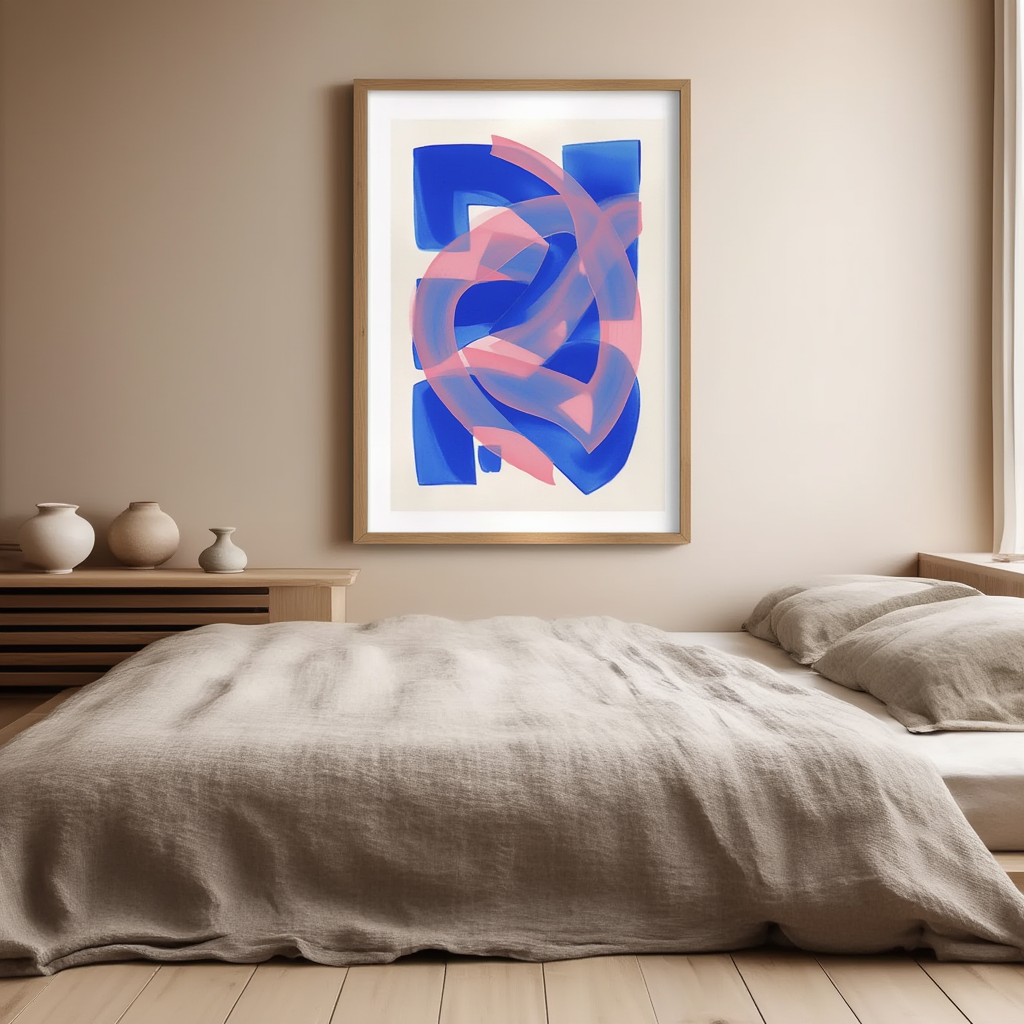 Cerulean Lines – Abstract Blue Stripes Poster