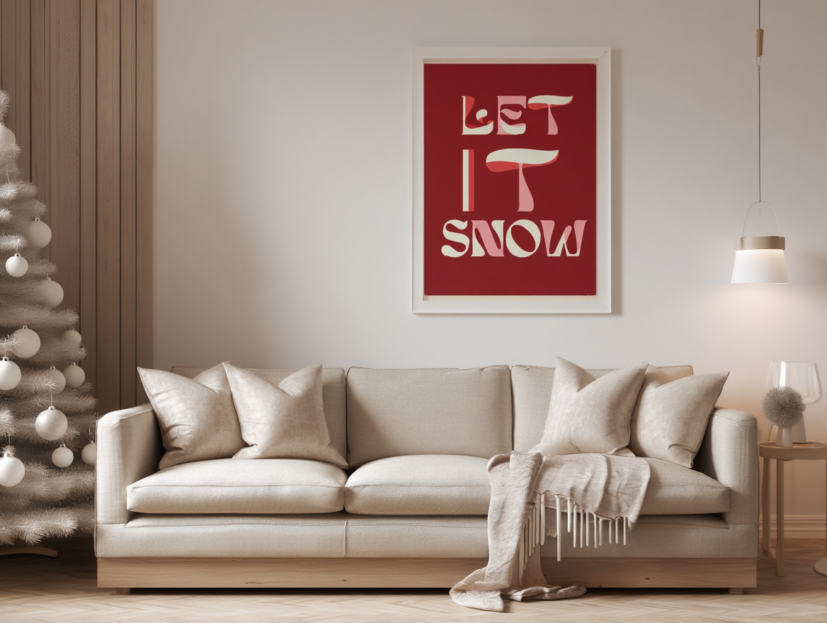 Let It Snow – Red Christmas Poster