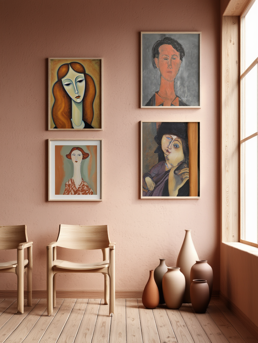 Modigliani Soft Features – Modern Portrait Print