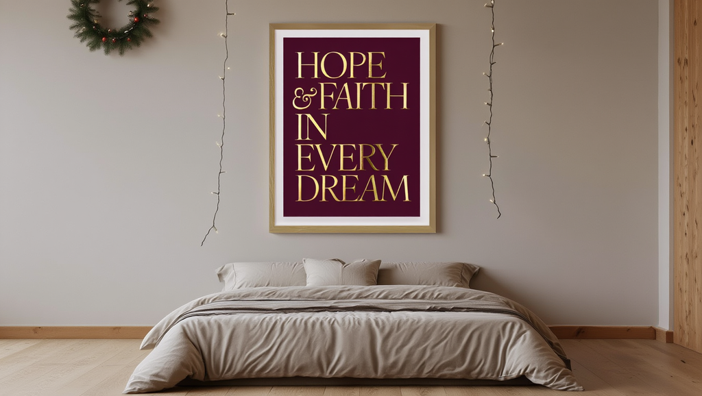 Hope & Faith – Gold Typography Single Print