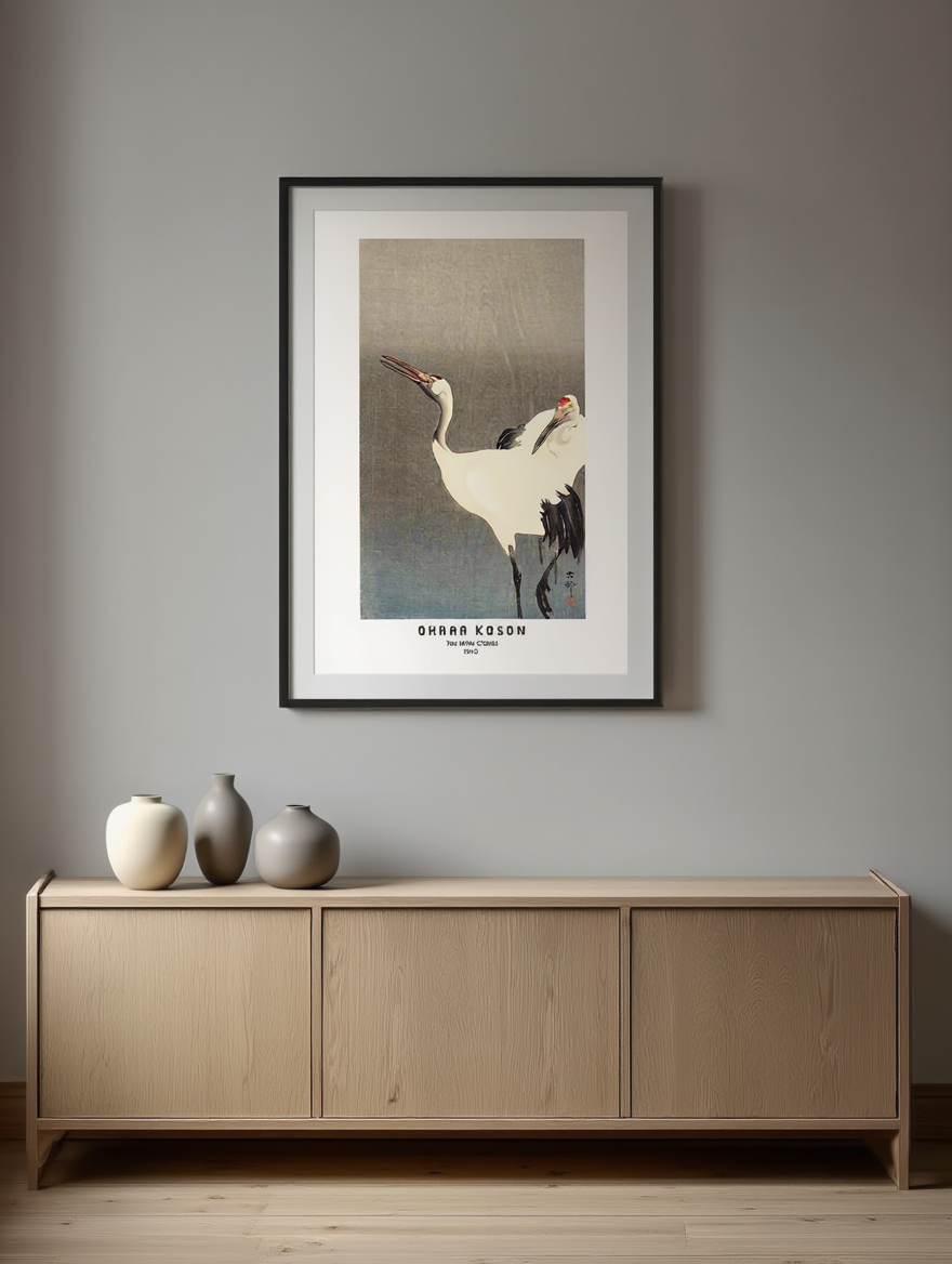 Ohara Koson - Two White Cranes