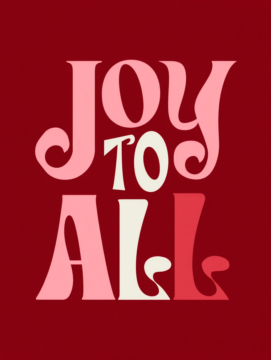 Joy To All – Red Christmas Poster