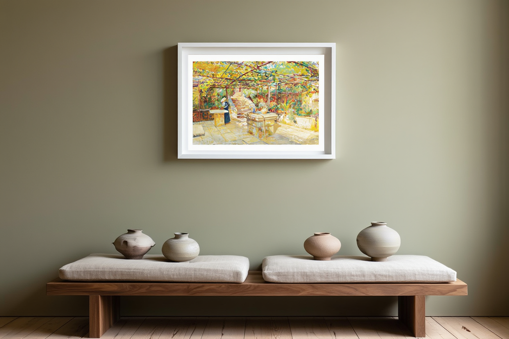 A Flower Lover on a Sunny Terrace