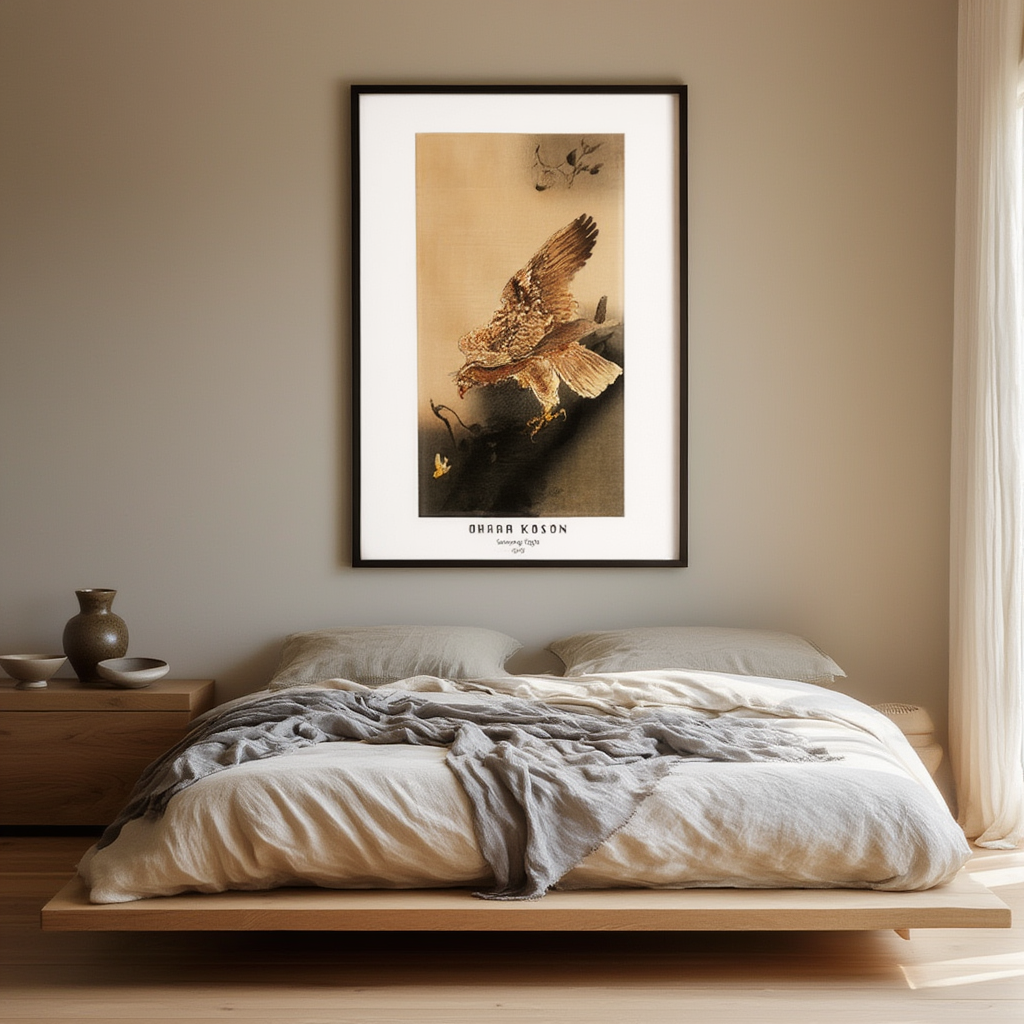 Swooping Eagle – Ohara Koson Poster | Japanese Nature Art Print