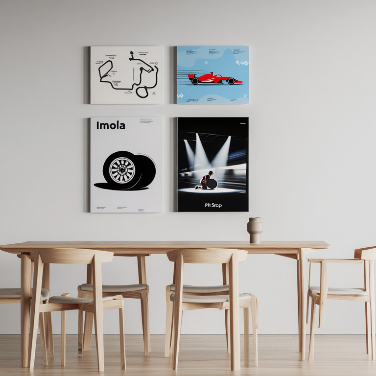 Nordic F1 Motorsport Gallery – Light Grey Scandinavian Living Room Set of 4