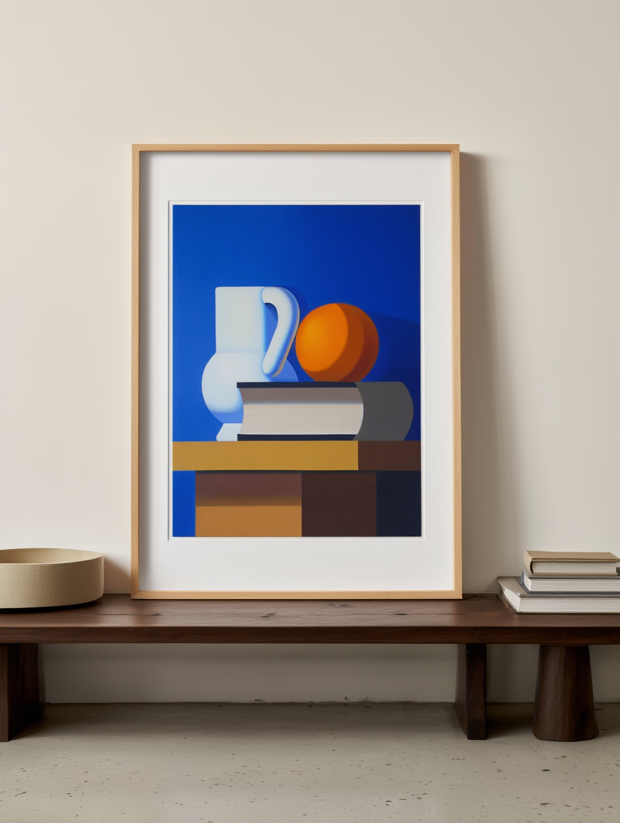 Vilhelm Lundstrøm – Still Life with White Jar, Orange and Book