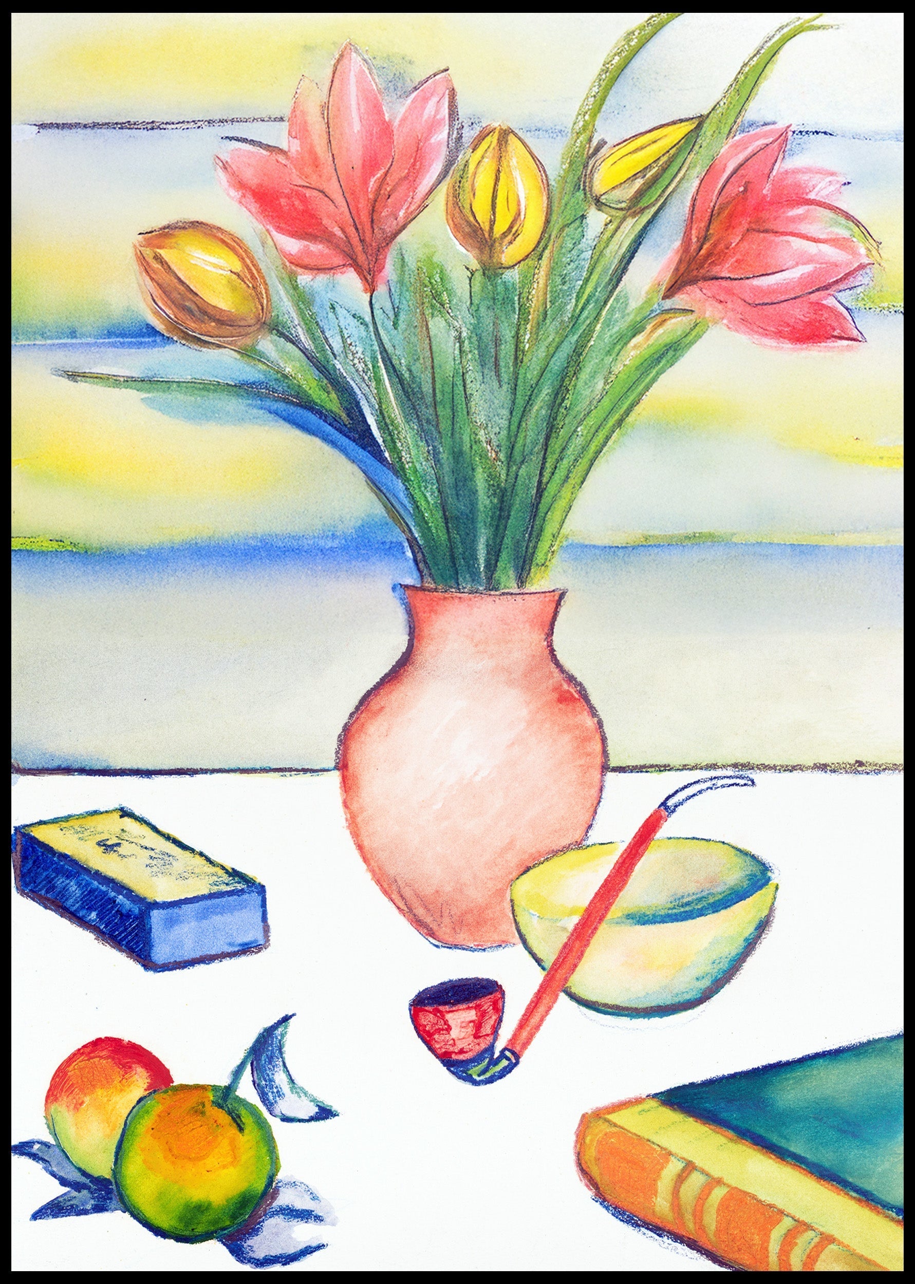 August Macke - Still Life with Pipe and Apples