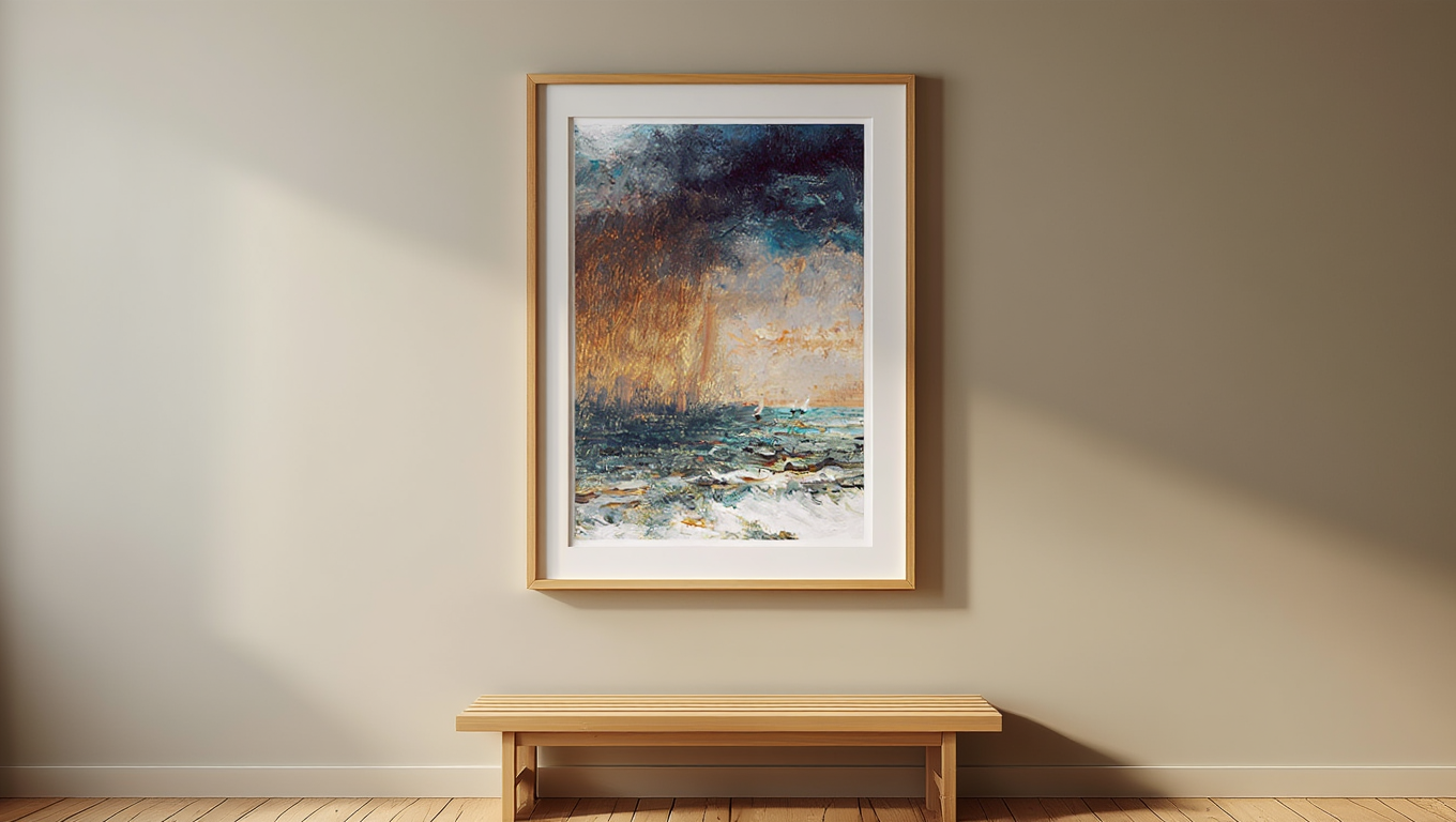 A Storm at Sea – Alfred Stevens (19th Century) | Romantic Maritime Art Print