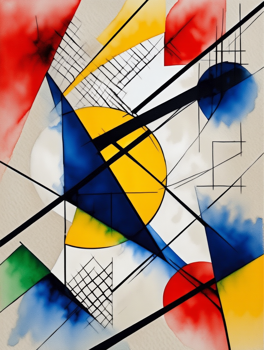 Kandinsky – Geometric Abstract Art “Concentric Circles”