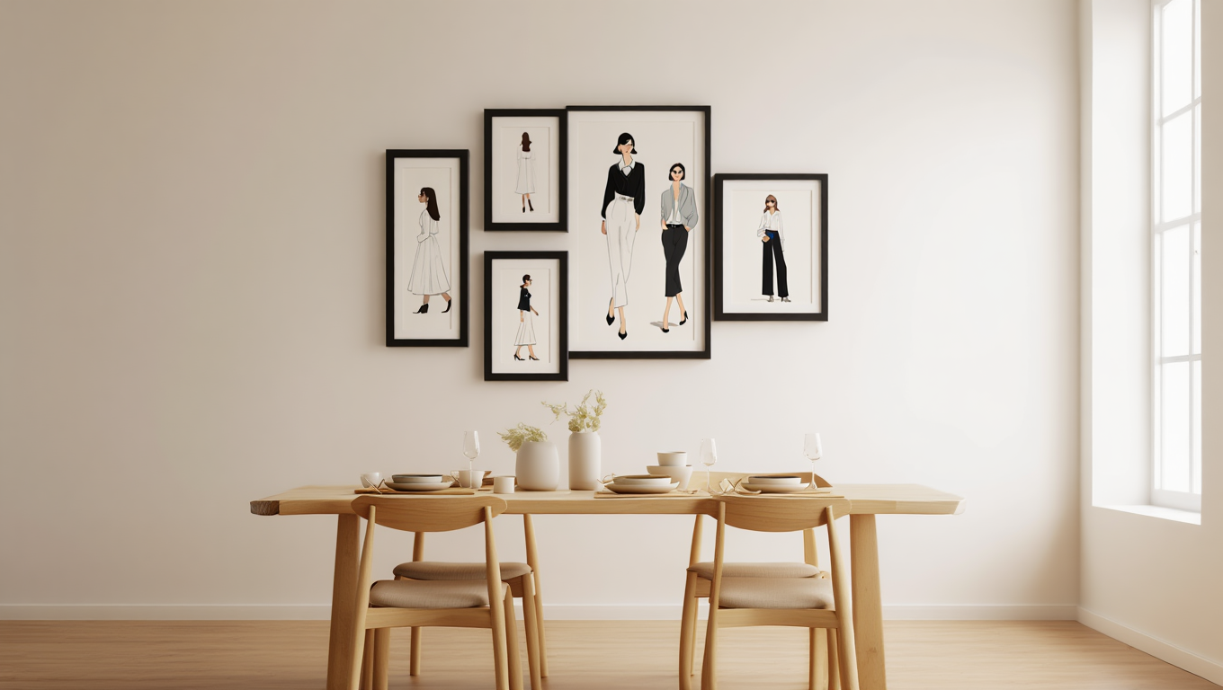 Nordic Woman Art Set – Scandinavian Living Room Set of 5