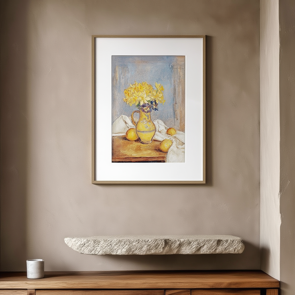 Daffodils in a Vase and Lemons – Władysław Ślewiński | Post-Impressionist Floral Art Print