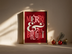 Merry & Bright – Christmas Poster - Hakyarts