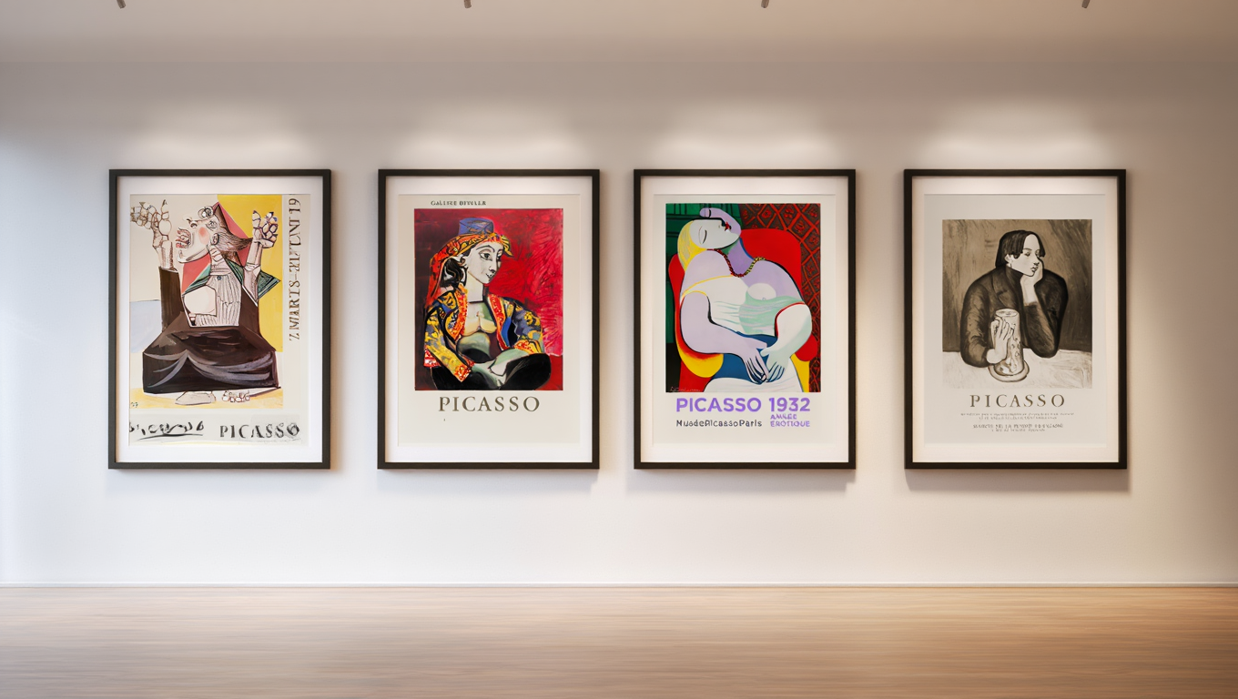 Picasso Art Exhibition Poster Set – 4 Prints