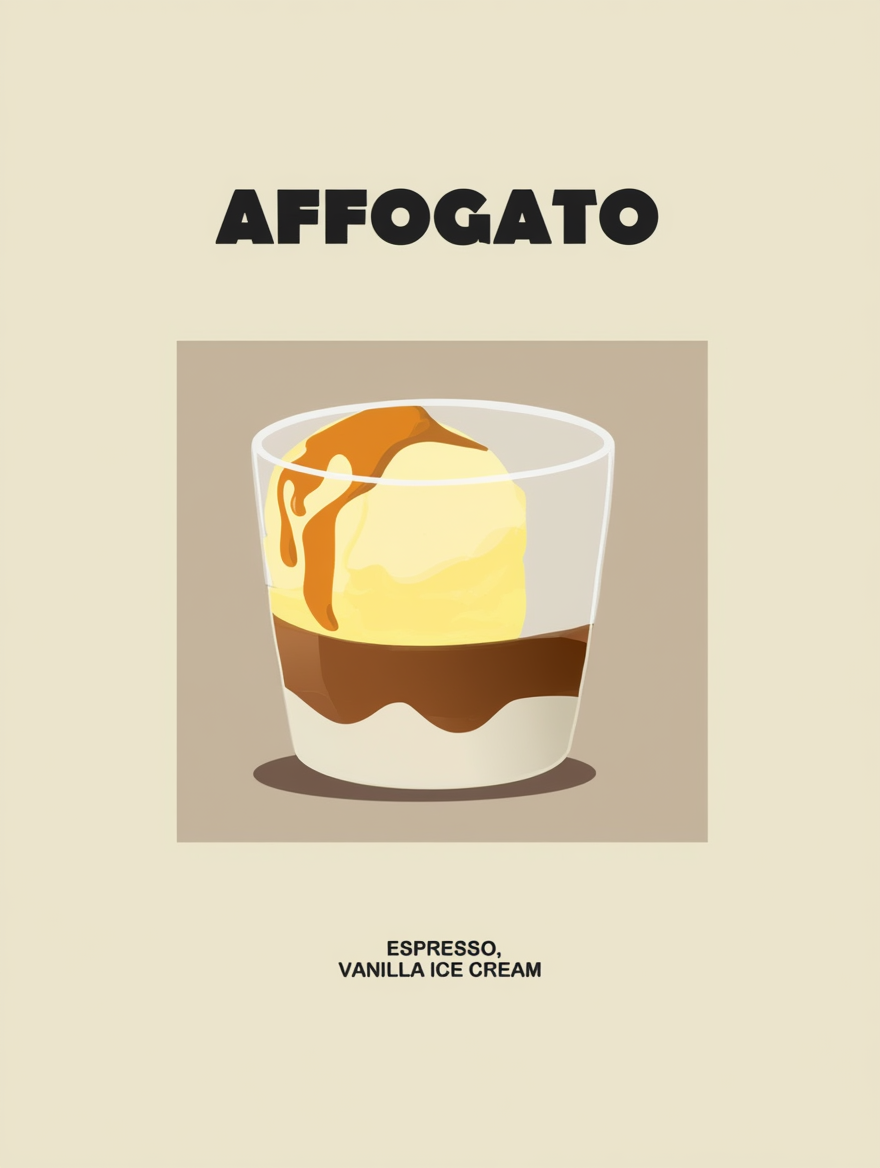Affogato – Contemporary Coffee Dessert Wall Art Poster