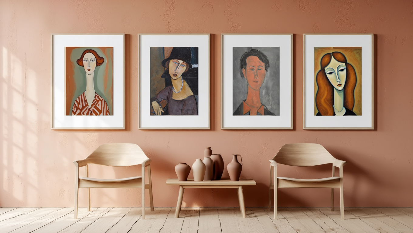 Modigliani Soft Features – Modern Portrait Print