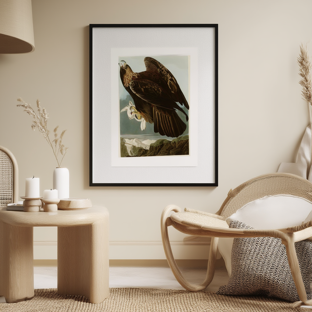 Golden Eagle by John James Audubon – Birds of America Ornithology Art Print