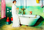 Carl Larsson – Bathroom Scene Lisbeth – Vintage Swedish Art Print - Hakyarts
